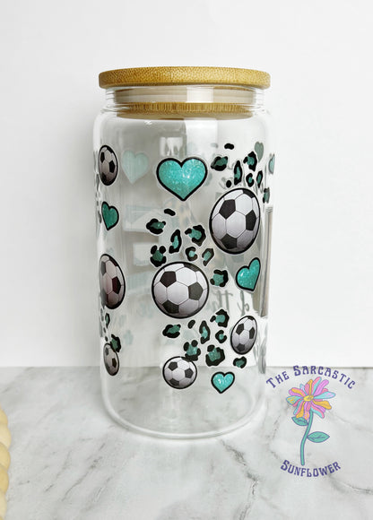 Soccer For The Love Of The Game 16 oz Glass Tumbler