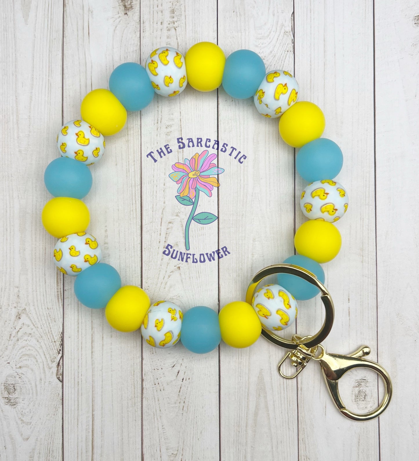Rubber Duckie You’re The One Silicone Bead Wristlet Keychain
