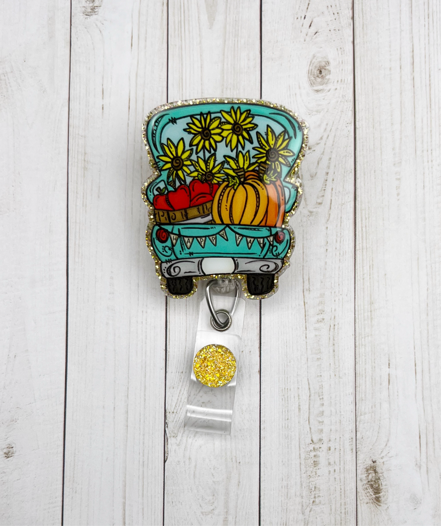 Happy Fall Truck Badge Reel