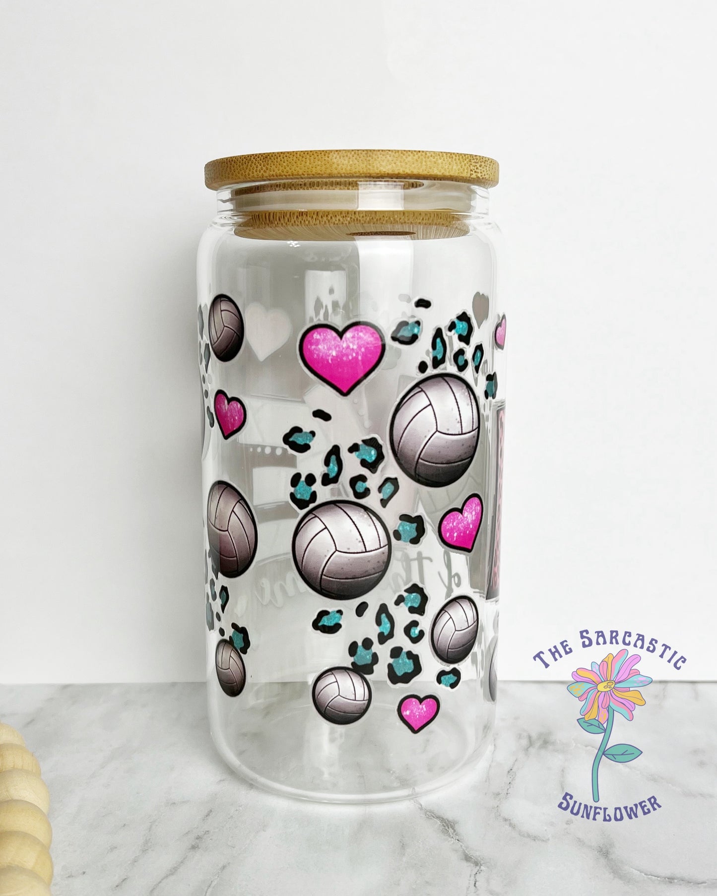 Volleyball For The Love Of The Game 16 oz Glass Tumbler
