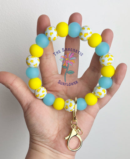 Rubber Duckie You’re The One Silicone Bead Wristlet Keychain