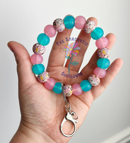 Float On Silicone Bead Wristlet Keychain