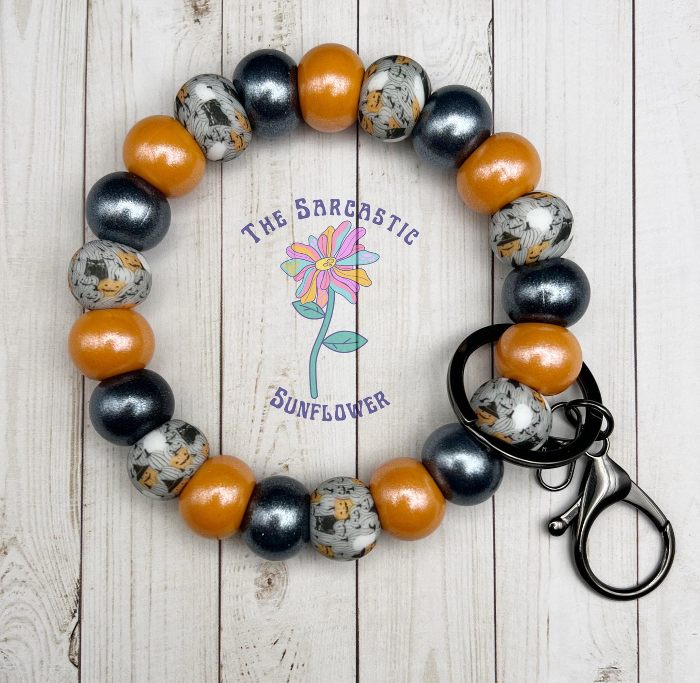 Spooky Trio Silicone Bead Wristlet Keychain