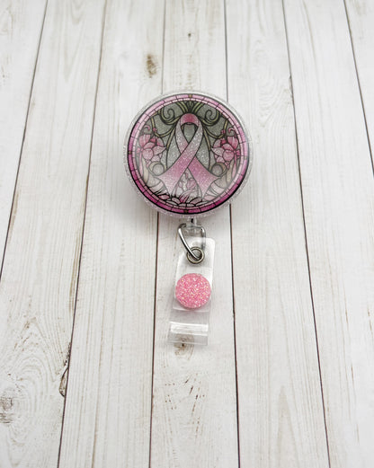 Pink Ribbon Stained Glass